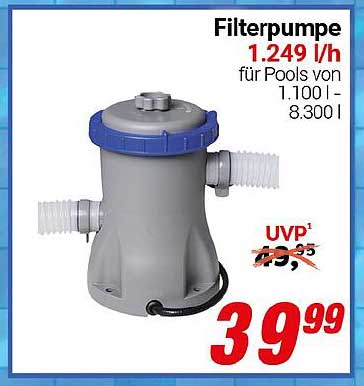 Filterpumpe 1.249 l/h für Pools von 1.100 - 8.300 l