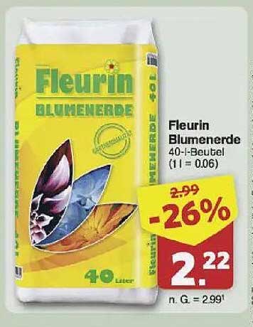 Fleurin Blumenerde 40-l-Beutel - jetzt zum Sonderpreis!