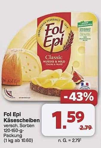 Fol Epi KäseScheiben verschiedene Sorten 120-150 g