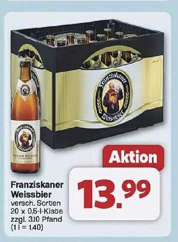 Franziskaner Weissbier - 20 x 0,5-Liter-Kiste zum Aktionspreis!