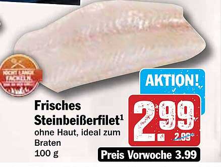 Frisches Steinbeißerfilet – ohne Haut, ideal zum Braten