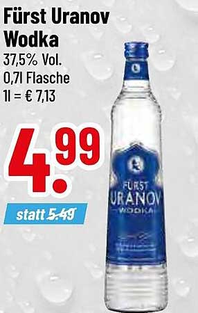Fürst Uranov Vodka 0,71L – 37,5% Vol. – Ein Hochgenuss zu einem tollen Preis!