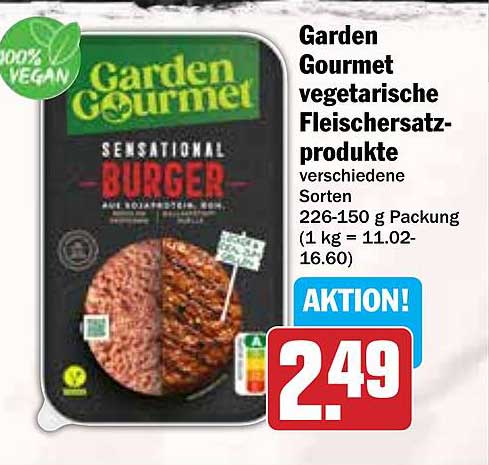 Garden Gourmet vegetarische Fleischersatzprodukte - Sensational Burger