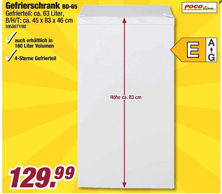 Gefrierschrank BD-65 mit 63 Litern Volumen