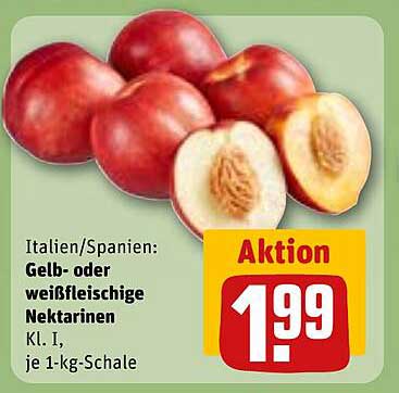 Gelb- oder weißfleischige Nektarinen Kl. I, je 1-kg-Schale