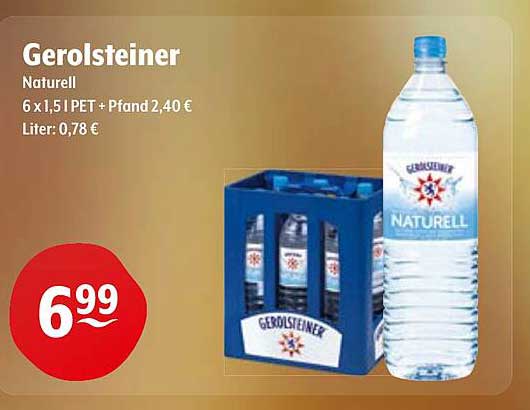 Gerolsteiner Naturell 6 x 1,5 l PET
