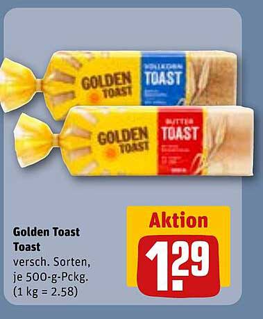 Golden Toast Toast, verschiedene Sorten, je 500-g-Pckg.
