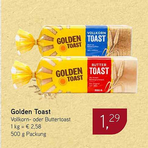 Golden Toast Vollkorn- oder Buttertoast 500 g