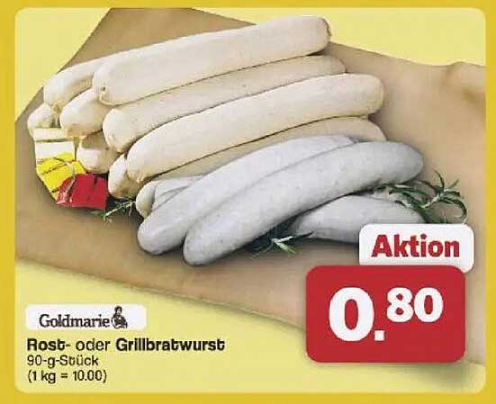Goldmarie Rost- oder Grillbratwurst 90-g Stück