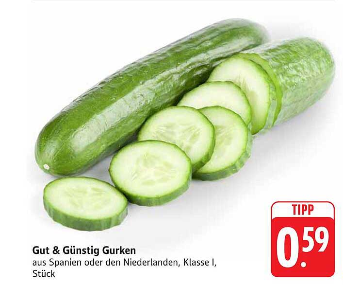 Gut & Günstig Gurken aus Spanien oder den Niederlanden, Klasse I, Stück