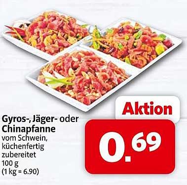 Gyros-, Jäger- oder Chinapfanne vom Schwein, küchenfertig zubereitet