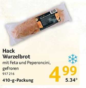 Hack Wurzelbrot mit Feta und Peperoncini, gefroren