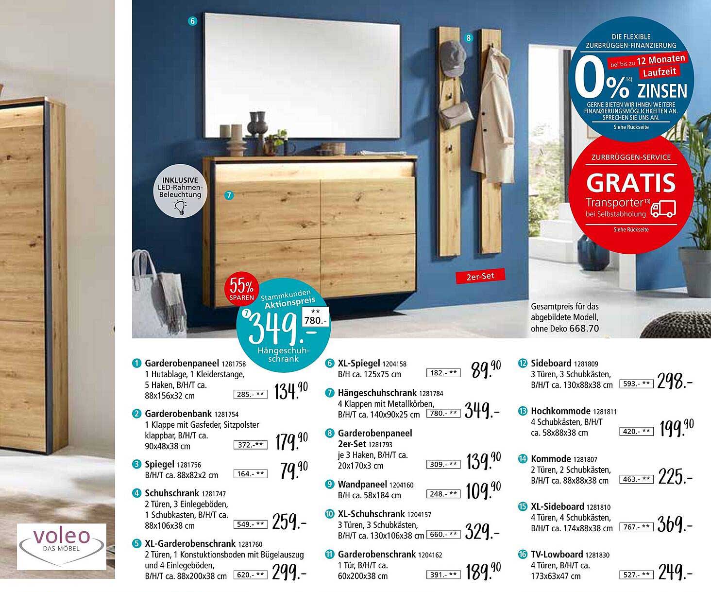 Hängeschuhschrank Aktionspreis