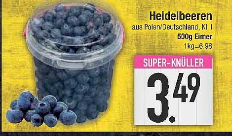 Heidelbeeren aus Polen/Deutschland, Kl. I, 500g Eimer