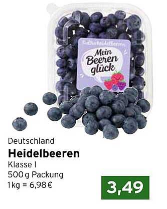 Heidelbeeren Klasse I 500 g Packung