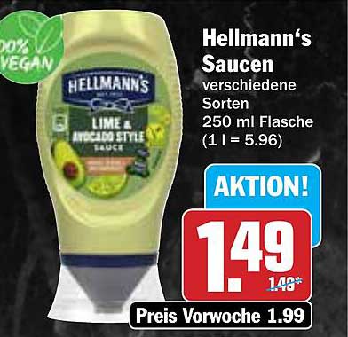 Hellmann's Saucen - Lime & Avocado Style, 250 ml Flasche