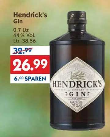 Hendrick's Gin 0.7 Ltr. 44% Vol.