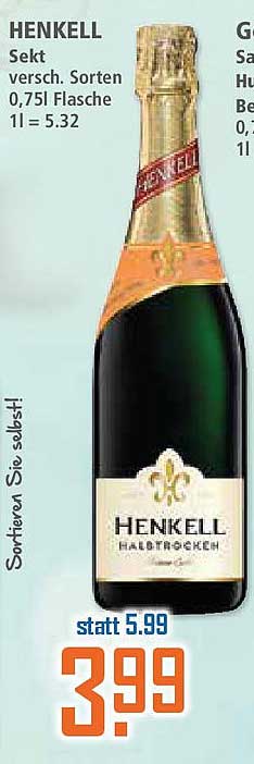 Henkell Halbtrocken Sekt 0,75L