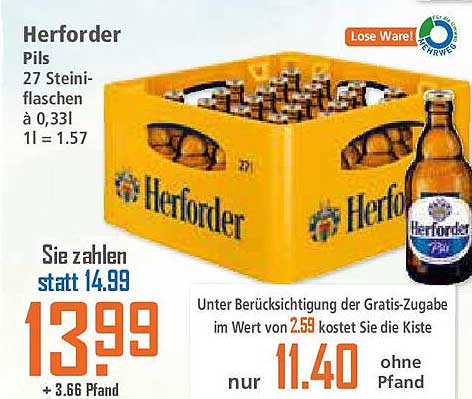 Herforder Pils – 27 Steinfalschen à 0,33l