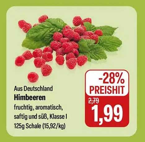 Himbeeren Klasse I 125g Schale
