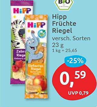 Hipp Früchte Riegel - verschiedene Sorten 23 g