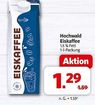 Hochwald Eiskaffee 1,5 % Fett 1-l-Packung
