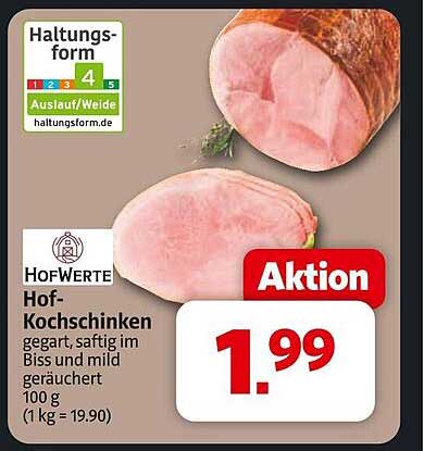 Hof-Kochschinken, gegart, saftig im Biss und mild geräuchert