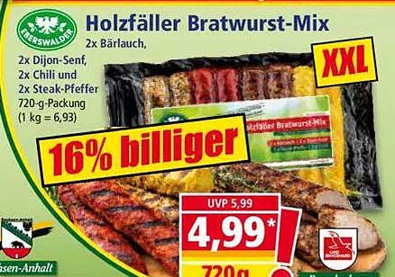 Holzfäller Bratwurst-Mix - 16% günstiger!