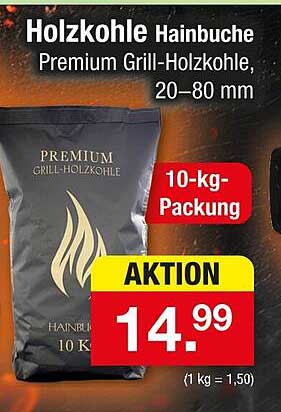 Holzkohle Hainbuche - Premium Grill-Holzkohle, 10-kg-Packung