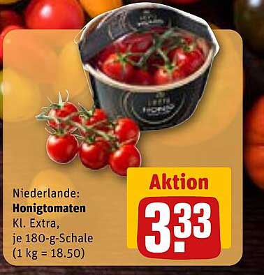 Honig-Tomaten aus den Niederlanden - Kl. Extra, je 180-g-Schale