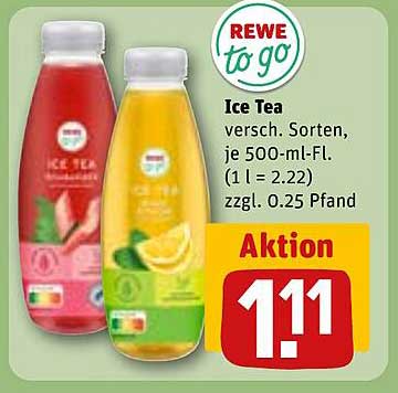 Ice Tea, verschiedene Sorten, je 500-ml-Flasche