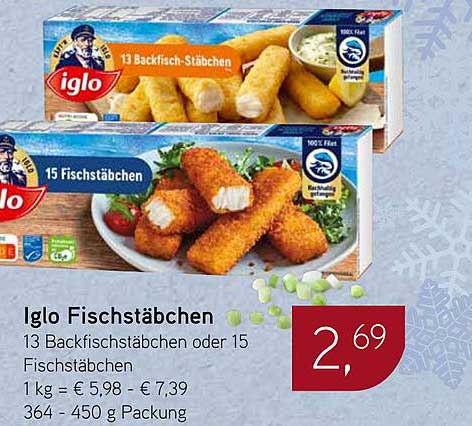 Iglo Fischstäbchen - 13 Backfischstäbchen oder 15 Fischstäbchen