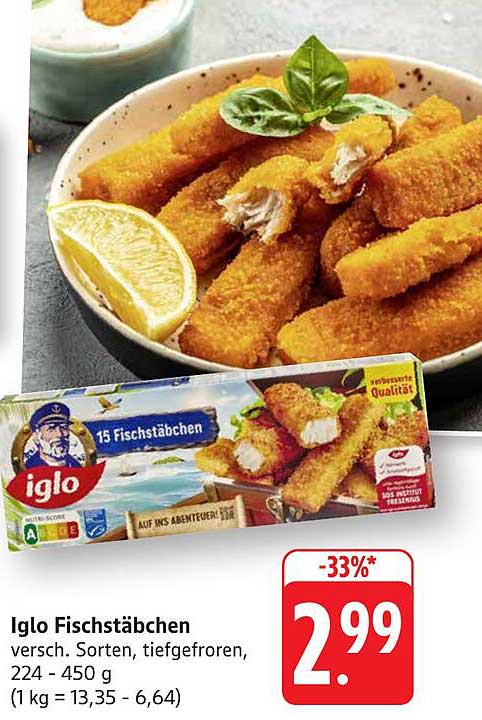 Iglo Fischstäbchen - 15 Stück tiefgefroren