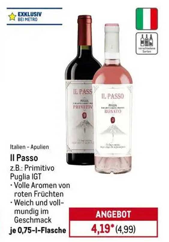 IL PASSO - Primitivo Puglia IGT, 0,75 l-Flasche