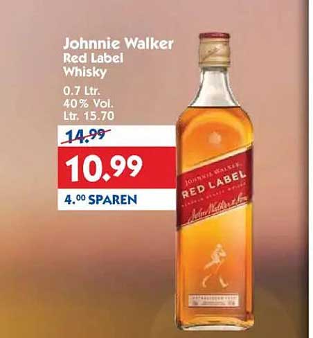Johnnie Walker Red Label Whisky 0.7 Ltr.