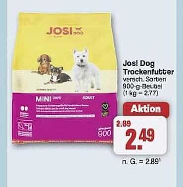 Josidog Trockenfutter – verschiedene Sorten, 900 g-Beutel