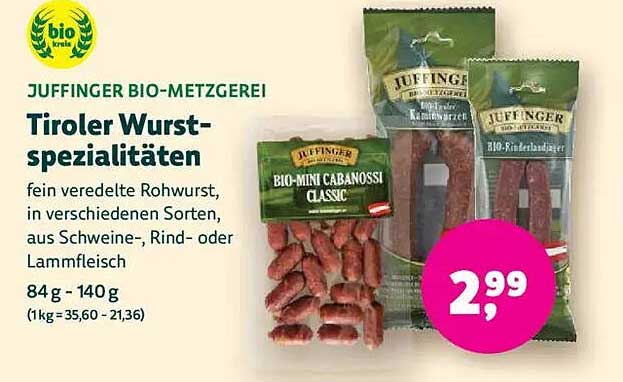 Juffinger Bio-Metzgerei Tiroler Wurst-Spezialitäten