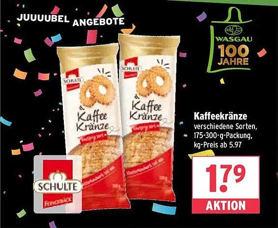 Kaffeekränze - verschiedene Sorten, 175-300-g-Packung, kg-Preis ab 5,97