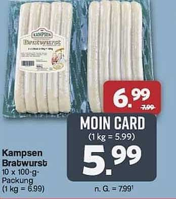 Kampsen Bratwurst 10 x 100-g-Packung