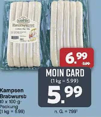 Kampsen Bratwurst 10 x 100-g-Packung