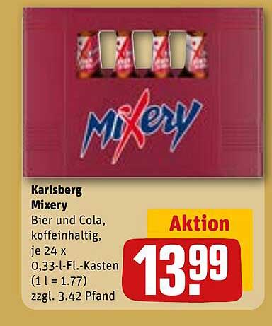 Karlsberg Mixery - Bier und Cola, koffeinhaltig, je 24 x 0,33-l-Fl.-Kasten