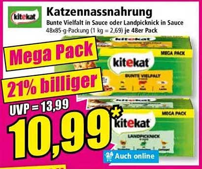 Katzennassnahrung von Kitekat - Mega Pack