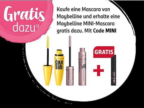 Kaufe eine Mascara von Maybelline und erhalte eine Maybelline MINI-Mascara gratis dazu!