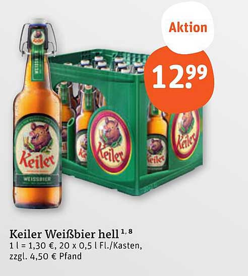 Keiler Weißbier hell 20 x 0,5 l Kasten