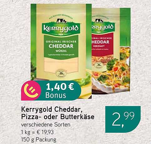 Kerrygold Cheddar, Pizza- oder Butterkäse