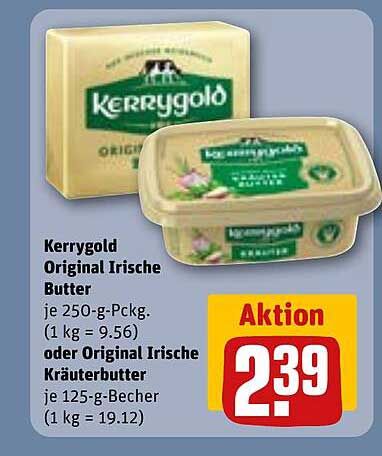 Kerrygold Original Irische Butter 250-g-Packung oder Kräuterbutter 125-g-Becher