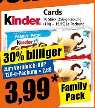 Kinder Cards Family Pack 256-g-Packing – 30% billiger!