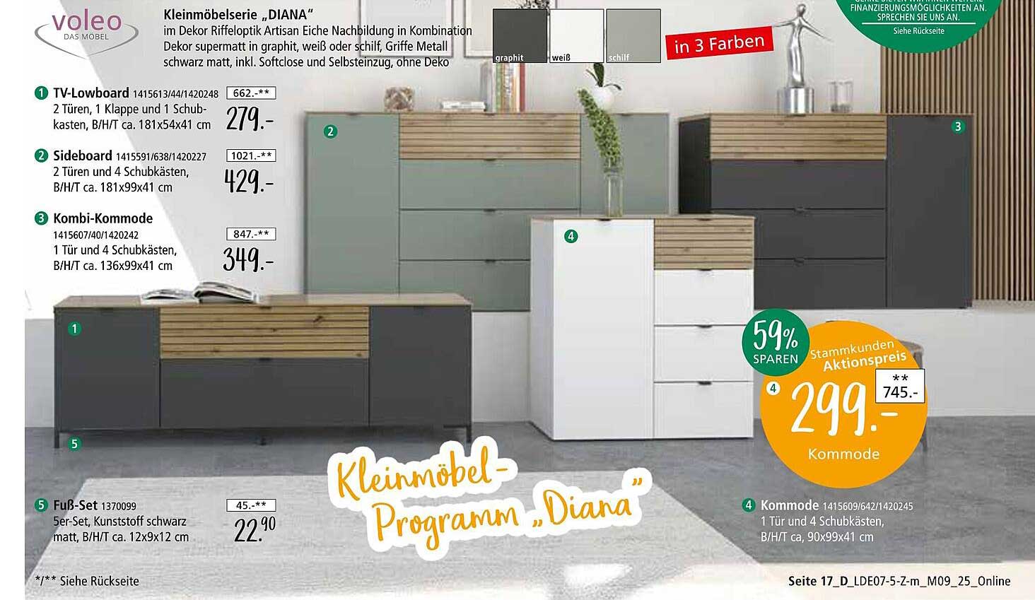 Kleinmöbel-Programm „Diana“ – Kombi-Kommode