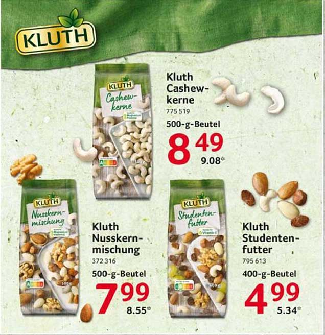 Kluth Cashewkerne 500-g-Beutel