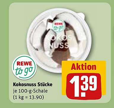 Kokosnuss Stücke je 100-g-Schale (1 kg = 13,90)